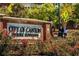 City of Canton, Historic Downtown entrance with landscaping and monument at 176 Railroad St, Canton, GA 30114