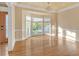 Spacious living room with hardwood floors, bay window and crown molding at 2545 Winthrope Way, Lawrenceville, GA 30044