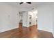 Hardwood floor bedroom with in-unit laundry and access to another room at 270 17Th Nw St # 1108, Atlanta, GA 30363