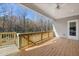 Spacious deck with wooden railings and scenic wooded views at 63 Black Rock Rdg, Sharpsburg, GA 30277