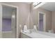 Basement bathroom with a double vanity at 620 Springview Dr, Covington, GA 30014