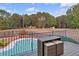 Deck overlooks pool, yard, and wooded area at 620 Springview Dr, Covington, GA 30014