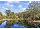 Picturesque pond view with fall foliage and tree reflections at 3520 Tom Brewer Rd, Loganville, GA 30052
