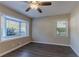 Bright living room with bay window and ceiling fan at 3289 Beech Dr, Decatur, GA 30032