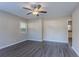 Living room with hardwood floors and ceiling fan at 3289 Beech Dr, Decatur, GA 30032