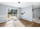 Dining area with sliding doors leading to the back deck at 1396 Gale Dr, Norcross, GA 30093