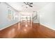 Open concept Gathering room with hardwood floors and kitchen views at 2166 Leatherstone Dr, Powder Springs, GA 30127