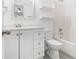Bathroom with white vanity and bathtub at 2166 Leatherstone Dr, Powder Springs, GA 30127