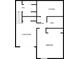 One bedroom floor plan with living room, kitchen and bath at 145 15Th Ne St # 401, Atlanta, GA 30309