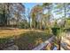 Wooded backyard with stone pathway and mature trees at 2715 Connally Sw Dr, Atlanta, GA 30311