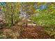 Wooded backyard with a view of the house and surrounding trees at 358 Lake Forest Ct, Lawrenceville, GA 30043