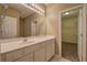 Bathroom with vanity, large mirror, and walk-in closet at 580 Camry Cir, Dallas, GA 30157