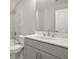 Modern bathroom with gray vanity and tile shower at 188 Vinca Nw Cir, Kennesaw, GA 30144