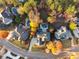 Aerial view of neighborhood, showcasing the home's location at 2195 Lake Shore Lndg, Alpharetta, GA 30005