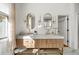 Bathroom with double vanity and marble countertops at 2237 Gunstock Dr, Stone Mountain, GA 30087