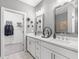 Double vanity bathroom with grey walls and white cabinets at 392 Pratt Se Dr # 2023, Atlanta, GA 30315
