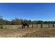 Horse in a fenced pasture with a clear sky at 2431 Perkerson Mill Rd, Austell, GA 30106