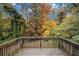 Wooden deck overlooking a wooded backyard at 796 Vanderbilt Nw Ct, Atlanta, GA 30318