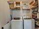 Convenient laundry room with washer, dryer, and shelving at 5958 Eagle Tiff Ln, Sugar Hill, GA 30518