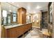 Elegant bathroom with double sinks, granite countertops, and a large walk-in shower at 123 Cherry St, Roswell, GA 30075