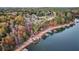 Aerial view of a home and private dock on the lake at 923 Pine Cir, Woodstock, GA 30189