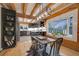 Modern kitchen with black cabinets and a bay window at 923 Pine Cir, Woodstock, GA 30189