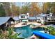 Luxury pool area with a waterslide, spa, and ample seating at 2440 Emerald Dr, Jonesboro, GA 30236