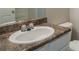 Bathroom boasts an oval sink and dark countertop at 6390 Alford Cir, Lithonia, GA 30058