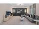 Spacious recreation room featuring a comfortable sectional sofa and large TV at 236 Ruthe Cvs, Locust Grove, GA 30248