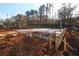 Newly poured foundation for a new home construction at 4445 Beechnut Cir, Cumming, GA 30028