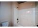 Clean bathroom with a shower/tub combo and toilet at 168 Waypoint Dr, Stockbridge, GA 30281