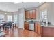 Eat-in kitchen with stainless steel appliances and wood cabinets at 2555 Flat Shoals Rd # 1801, Atlanta, GA 30349