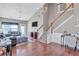 Bright living room with hardwood floors, vaulted ceilings and neutral colors at 2555 Flat Shoals Rd # 1801, Atlanta, GA 30349