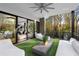 Modern covered patio with artificial turf and access to interior at 2716 Ridgewood Nw Rd, Atlanta, GA 30327