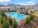Community pool with cabana and fence at 510 Cooper Ln, Woodstock, GA 30189