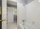 Bathroom with shower/tub combo and hex floor tile at 230 Wessex Ct, Atlanta, GA 30328
