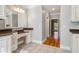 Double vanity bathroom with access to hallway and bedroom at 230 Wessex Ct, Atlanta, GA 30328