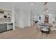 Elegant dining room showcasing a dark wood table and white chairs at 4814 Moonview Ln, Sugar Hill, GA 30518