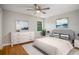 Bright bedroom with hardwood floors and modern decor at 3075 Colonial Way # M, Atlanta, GA 30341