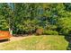 Wooded backyard with deck and grassy area at 1450 Gateside Ct, Snellville, GA 30078