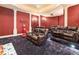 Home theater with comfortable seating and a large projection screen at 1513 Jones Rd, Roswell, GA 30075