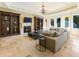 Basement living room with fireplace and large sectional sofa at 1513 Jones Rd, Roswell, GA 30075