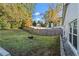 Landscaped backyard with fire pit and wood fence at 2044 Fairhaven Cir, Atlanta, GA 30305