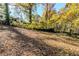 Sloped backyard with mature trees and leaves at 231 Glenrose Sw Cir, Atlanta, GA 30354