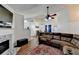 Living room with sectional sofa and fireplace at 470 Paris Dr, Lawrenceville, GA 30043