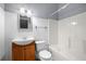 Simple bathroom with a shower/tub combo and updated vanity at 1497 Tribble Run Dr, Lawrenceville, GA 30045