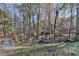 Wooded backyard with bird feeder and autumn leaves at 2075 Pine Tree Dr # A4, Buford, GA 30518