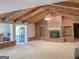 Brick fireplace is the focal point of this spacious living room at 3550 Bay Creek Church Rd, Loganville, GA 30052