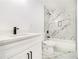 Bathroom with white vanity and marble shower at 580 Hutchens Se Rd, Atlanta, GA 30354