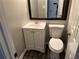 Small half bathroom with pedestal sink and toilet at 3506 Ten Oaks Ct, Powder Springs, GA 30127